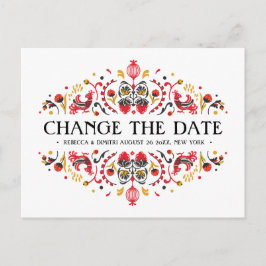 Cartão Postal De Anúncio Russo Art Khokhloma ADIAMENTO DE Casamentos