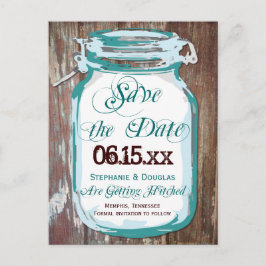 Cartão Postal De Anúncio Rustic Country Mason Jar Salva Cartões-postais de