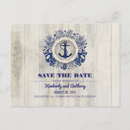 Cartão Postal De Anúncio Rustic Driftwood NMaritime Marinho Beach Salvar a 