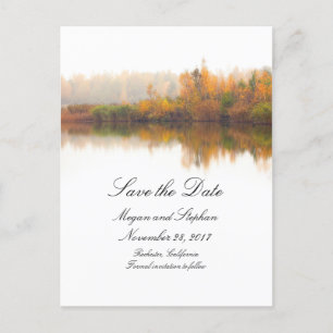 Cartão Postal De Anúncio Rustic Fall Salvar Data