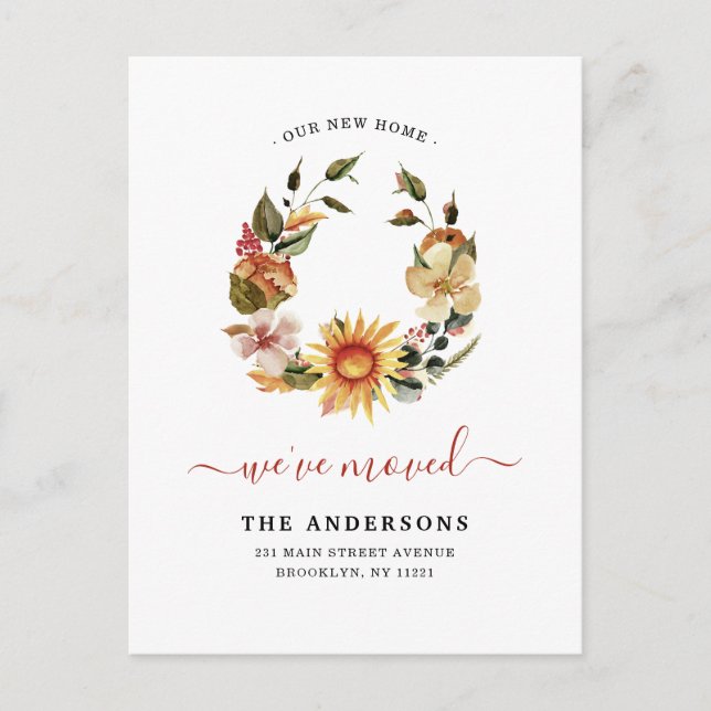 Cartão Postal De Anúncio Rustic, movemos a queda de outono de Chic em movim (Frente)