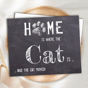 Cartão Postal De Anúncio Rustic, movemos o novo endereço Cat Pet movendo-s