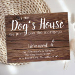 Cartão Postal De Anúncio Rustic, movemos o novo endereço de Pet de Cachorro<br><div class="desc">É a casa dos cães, pagamos a medalha! Deixe o seu melhor amigo anunciar sua jogada com este cartão giro e engraçado de comunicação do cachorro. Personalize com nomes e seu novo endereço. Este anúncio em movimento é um dever para todas as mães de cães, pais de cães e amantes...</div>