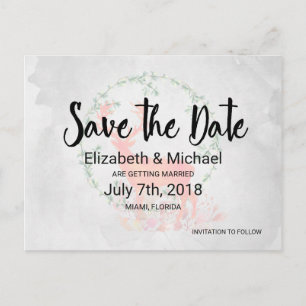 Cartão Postal De Anúncio Rustic Reindeer Boho Watercolor Casamento STD