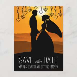 Cartão Postal De Anúncio Rustic Save the Date Sunset Toscana Itália