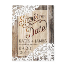 Rustic Wood Planks e Lace Salvem a Data