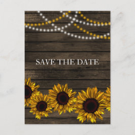 Cartão Postal De Anúncio Rústico País Girassóis Flores-de-sol Madeira-do-so