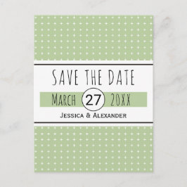 Cartão Postal De Anúncio Sage green typoografia casamento Salvar data