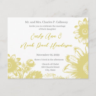 Cartão Postal De Anúncio Sage Greenish Yellow Vintage Boho Wildflower