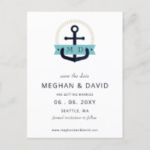 Salvamento de Casamento Náutico do Monograma Ancor