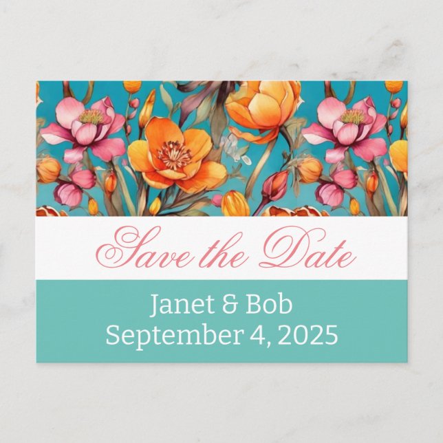 Cartão Postal De Anúncio Salvamento personalizável das pinks do cartão-post (Frente)