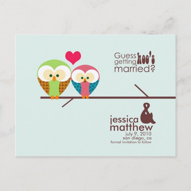 Cartão Postal De Anúncio Salvar a data (Frente)