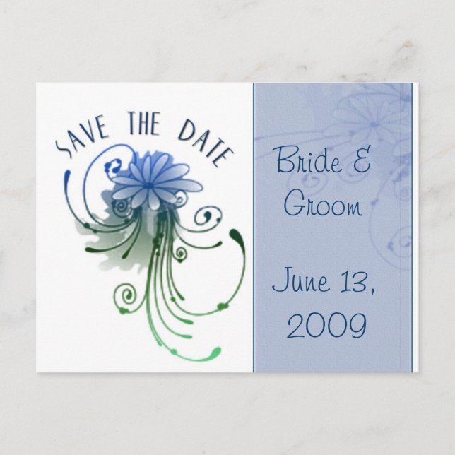 Cartão Postal De Anúncio Salvar a data... adicionar seu próprio texto (Frente)