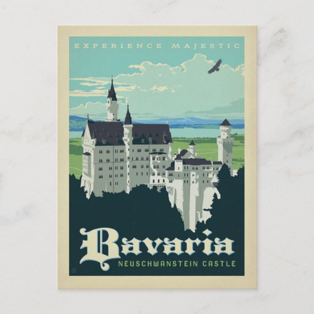 Cartão Postal De Anúncio Salvar a data | Bavaria, Castelo Neuschwanstein (Frente)