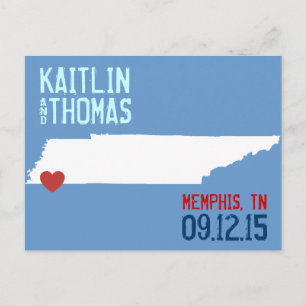 Cartão Postal De Anúncio Salvar a data - customizável - Tennessee