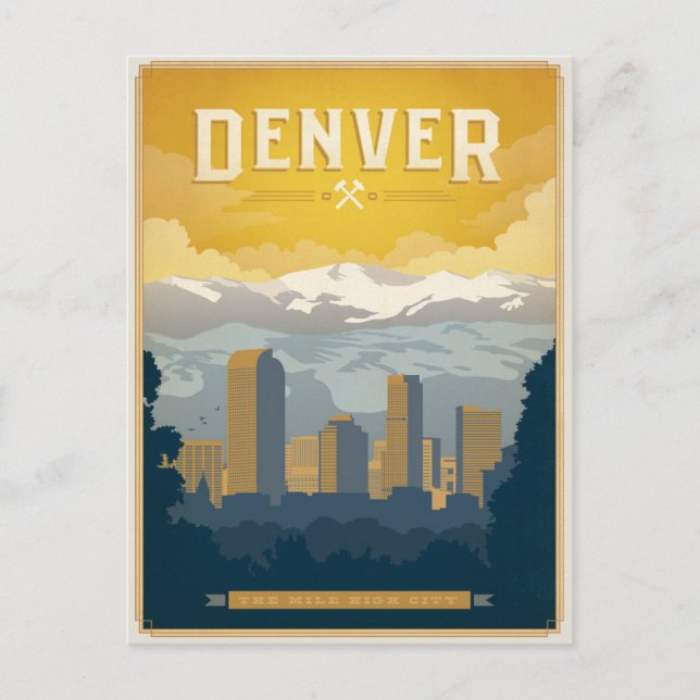 Cartão Postal De Anúncio Salvar a data | Denver, CO (Frente)