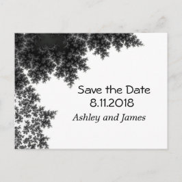 Cartão Postal De Anúncio Salvar a Data em Preto e Branco