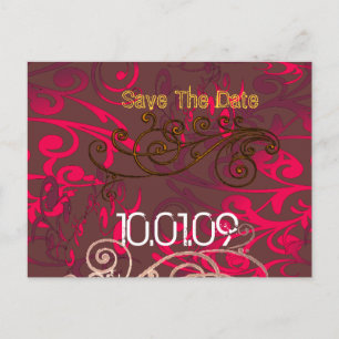 Cartão Postal De Anúncio Salvar a data - espiral em apuros -