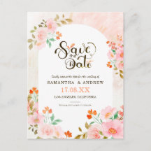 Salvar a Data Floral com Aquarela Rosa e Verde