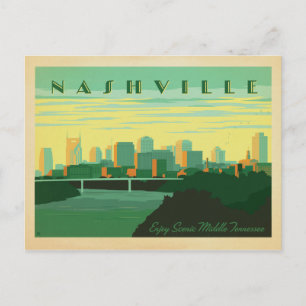Cartão Postal De Anúncio Salvar a data   Nashville, TN - Skyline