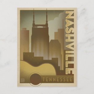 Cartão Postal De Anúncio Salvar a data   Nashville, TN - skyline da