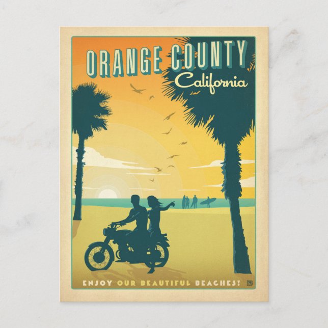 Cartão Postal De Anúncio Salvar a data | Orange County, CA (Frente)