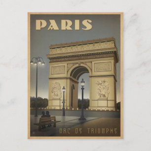 Cartão Postal De Anúncio Salvar a data Paris - Arc De Triomphe