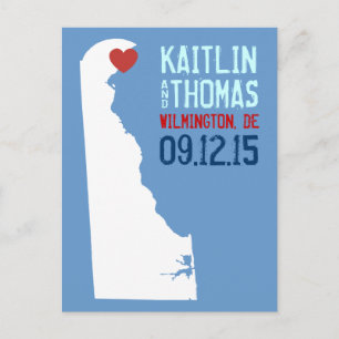 Cartão Postal De Anúncio Salvar a data - Personalizável - Delaware