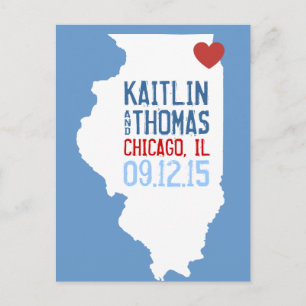 Cartão Postal De Anúncio Salvar a data - Personalizável - Illinois