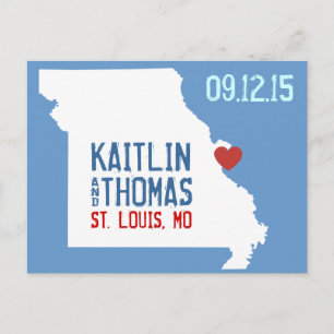 Cartão Postal De Anúncio Salvar a data - Personalizável - Missouri