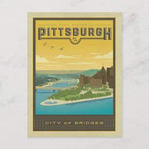 Cartão Postal De Anúncio Salvar a data Pittsburgh, PA - Cidade das Pontes