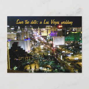 Cartão Postal De Anúncio Salvar a Data Planos de Casamento em Las Vegas
