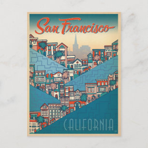 Cartão Postal De Anúncio Salvar a data San Francisco, CA