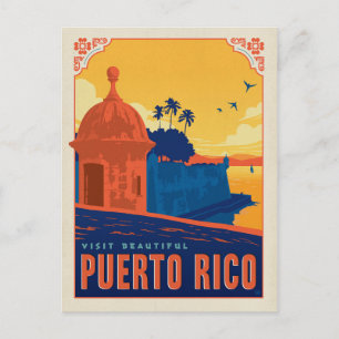 Cartão Postal De Anúncio Salvar a data   Visite Porto Rico Bonito