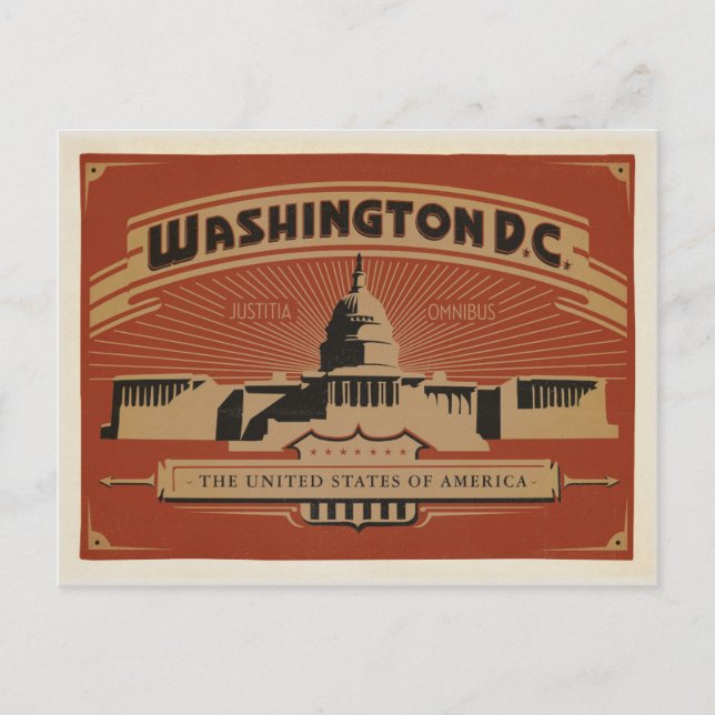 Cartão Postal De Anúncio Salvar a data | Washington, D.C. (Frente)