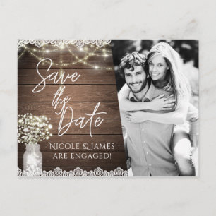 Cartão Postal De Anúncio Salvar a foto da respiração do bebê rústico do