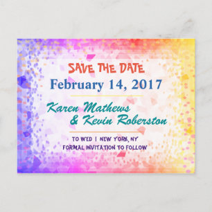 Cartão Postal De Anúncio Salvar a luz do sol do arco-íris da data