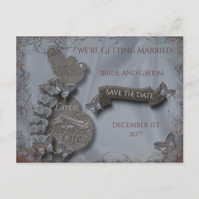 Cartão Postal De Anúncio Salvar Data da Tundra Selvagem (Frente)