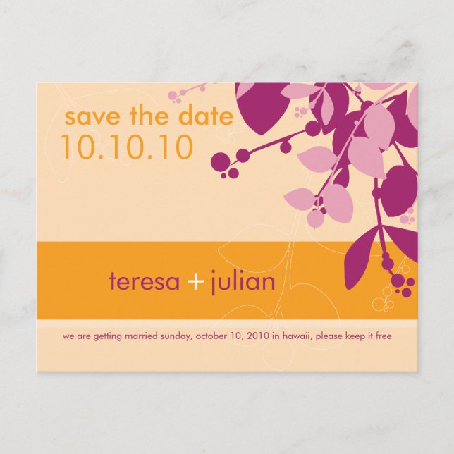 Cartão Postal De Anúncio SALVAR DATA :: nativo 7 (Frente)