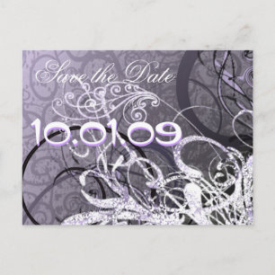 Cartão Postal De Anúncio Salvar Os Corações De Lavanda De Data