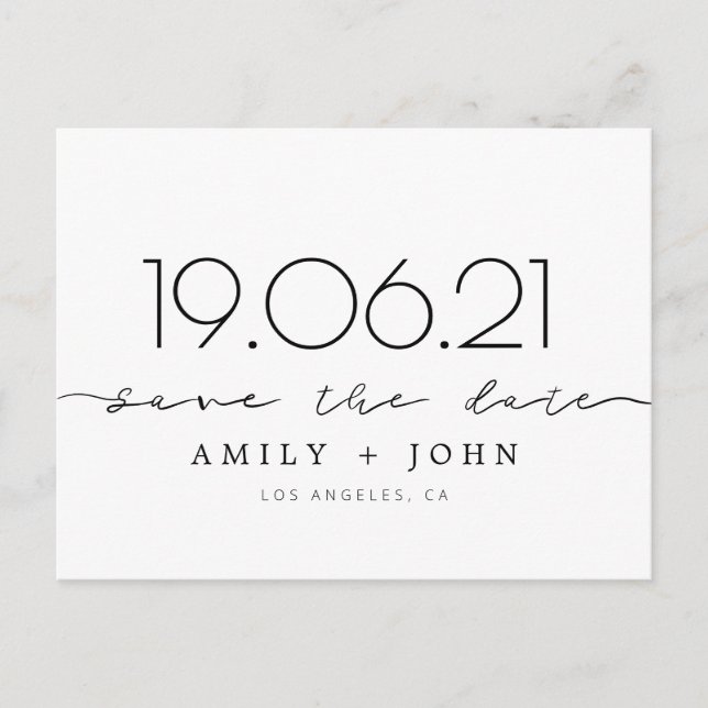 Cartão Postal De Anúncio Salve a data (Frente)