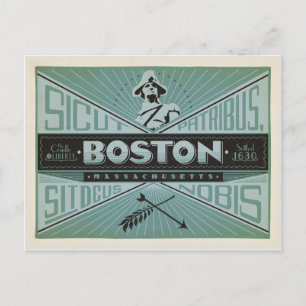 Cartão Postal De Anúncio Salve a Data   Boston, MA - Fundada em 1630