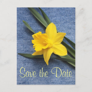 Cartão Postal De Anúncio Salve a data Cartão-postal Daffodil & Denim