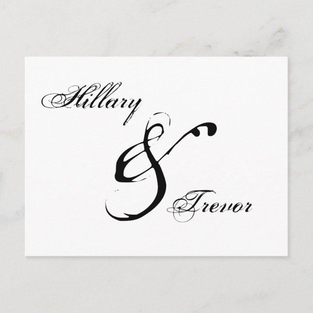 Cartão Postal De Anúncio Salve a data. Casamento Obrigado (Frente)