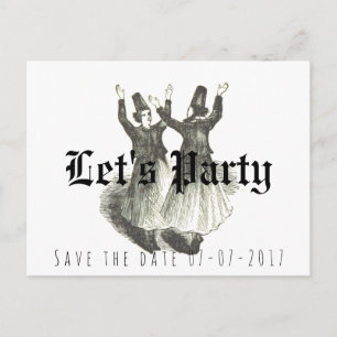 Cartão Postal De Anúncio Salve a data, casamento offbeat, vamos festejar