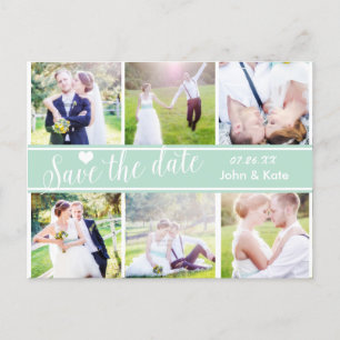 Cartão Postal De Anúncio SALVE A DATA Casamento Sage 6 Postcard FOTO