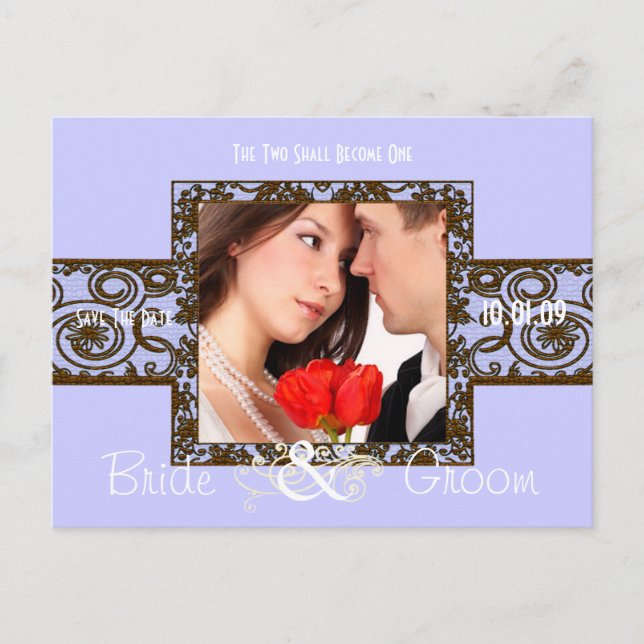 Cartão Postal De Anúncio Salve a Data com a Sua Foto (Frente)