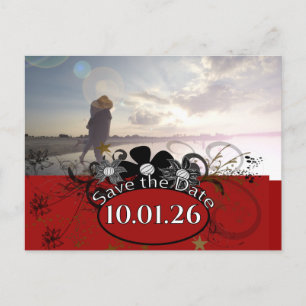 Cartão Postal De Anúncio Salve a data com a sua foto - Lâmina profunda