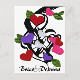 Cartão Postal De Anúncio Salve a Data com Coração