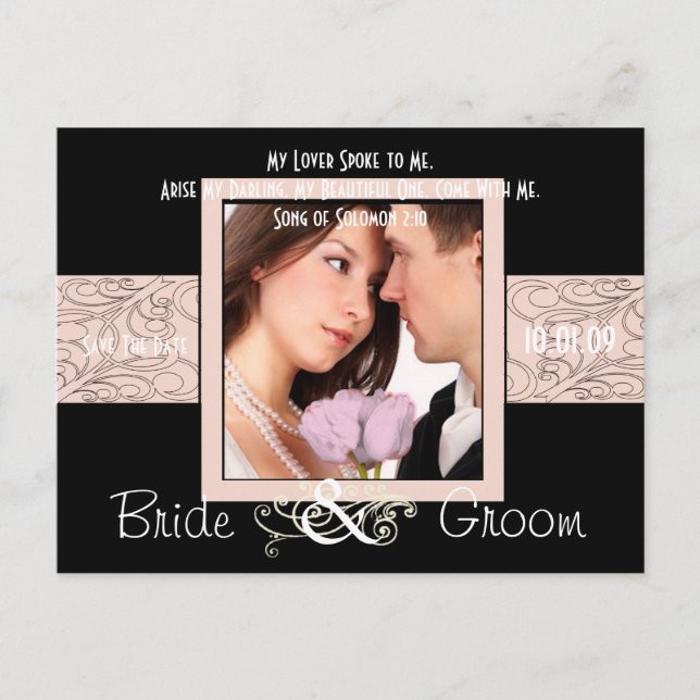 Cartão Postal De Anúncio Salve a data com sua foto (Frente)